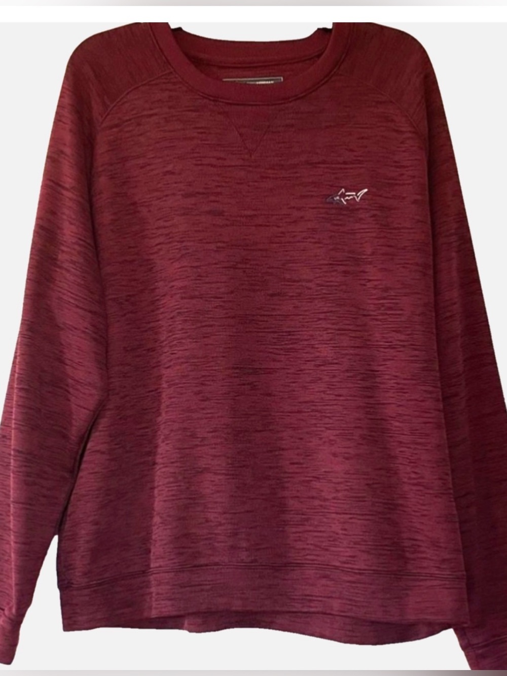 Greg Norman Men’s XL Golf Pullover Burgundy Performance Crewneck Shark Logo